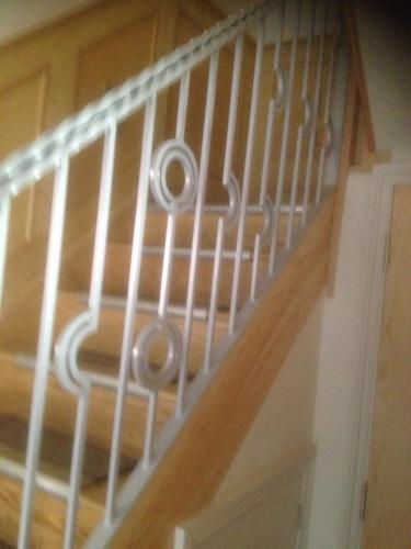 Staircase railing in office Block Birmingham Jewellery Quarter 2014