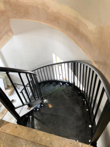 A Windmill Staircase, designed to fit the curves and radius of the surrounding walls Wolverhampton 2018